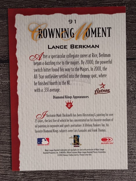 2002 Diamond Kings #91 Lance Berkman