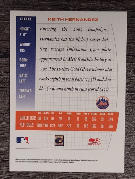 2005 Donruss Team Heroes #200 Keith Hernandez