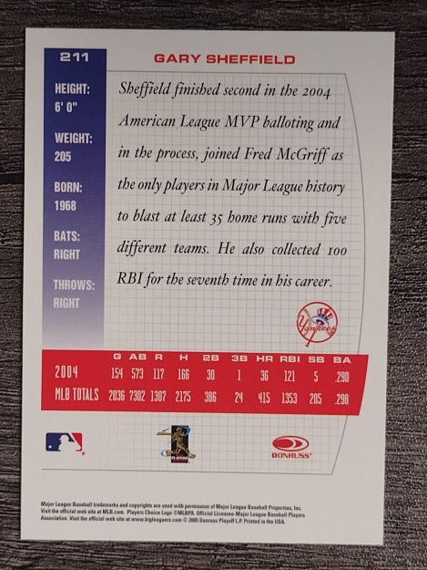 2005 Donruss Team Heroes #211 Gary Sheffield