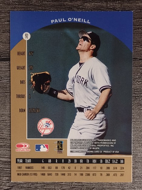 1998 Donruss Preferred #92 Paul O'Neill GS