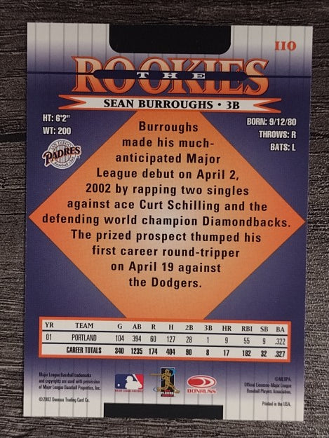 2002 Donruss Rookies #110 Sean Burroughs