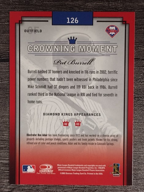 2003 Diamond Kings #126 Pat Burrell