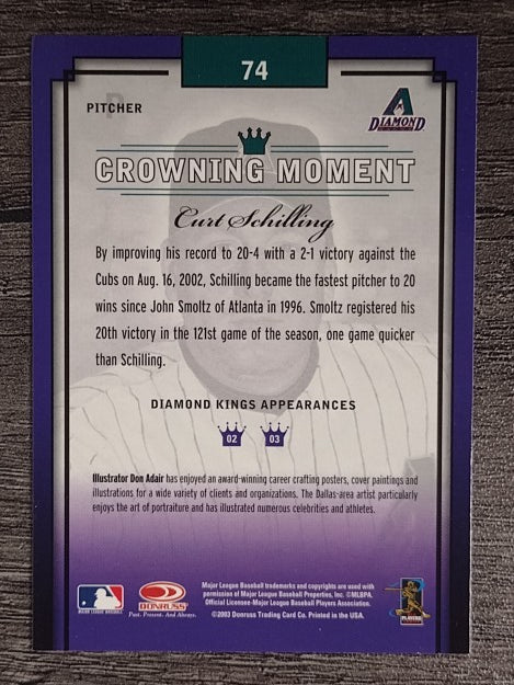 2003 Diamond Kings #74 Curt Schilling
