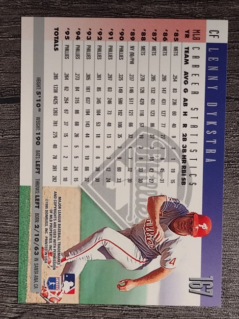 1996 Donruss #167 Lenny Dykstra