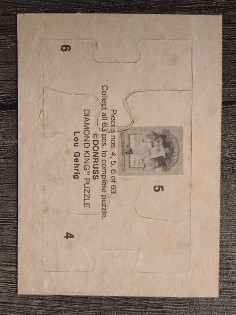 1985 Donruss Lou Gehrig Puzzle #4 Gehrig Puzzle 4-6