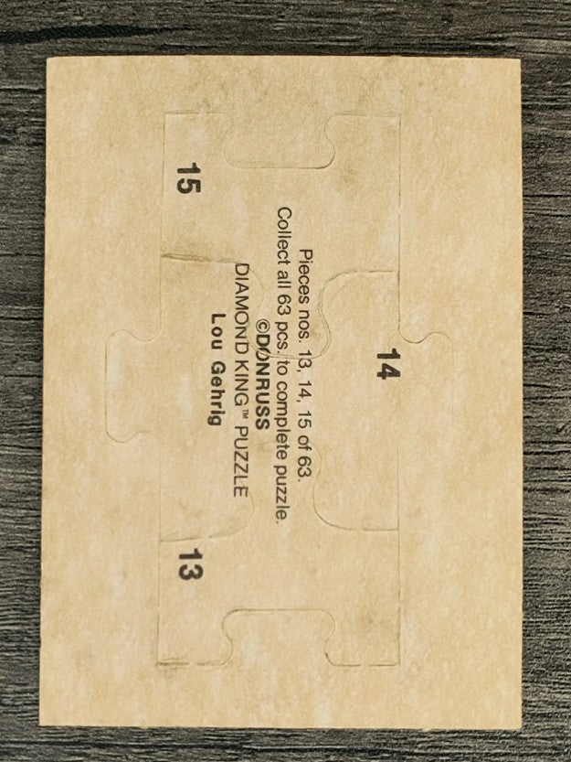 1985 Donruss Lou Gehrig Puzzle #13 Gehrig Puzzle 13-15