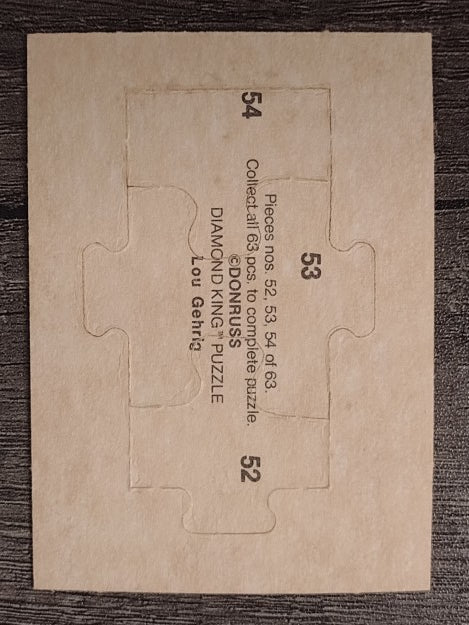 1985 Donruss Lou Gehrig Puzzle #52 Gehrig Puzzle 52-54