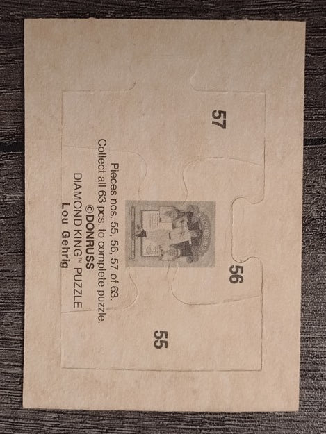 1985 Donruss Lou Gehrig Puzzle #55 Gehrig Puzzle 55-57