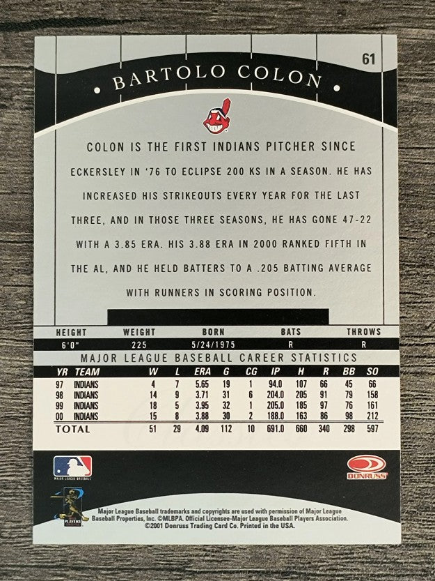 2001 Donruss Classics #61 Bartolo Colon