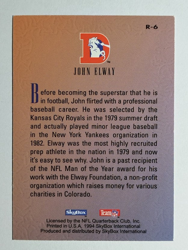 1994 SkyBox Premium Revolution #R6 John Elway