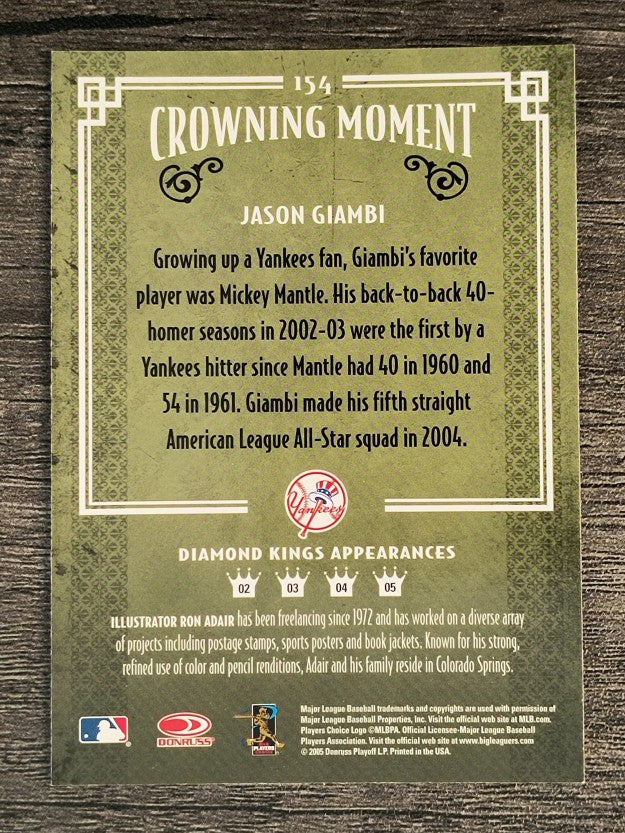 2005 Diamond Kings B/W #154 Jason Giambi