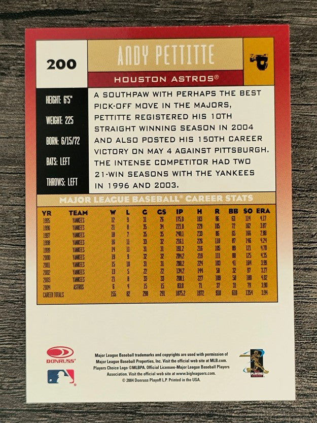 2005 Donruss #200 Andy Pettitte