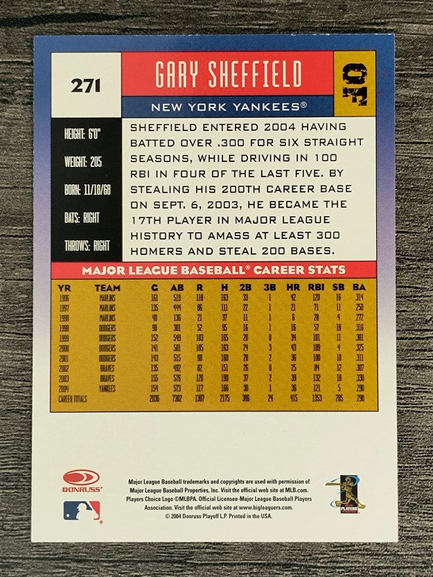 2005 Donruss #271 Gary Sheffield