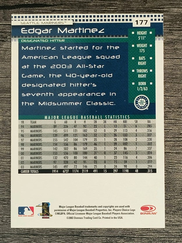 2004 Donruss #177 Edgar Martinez
