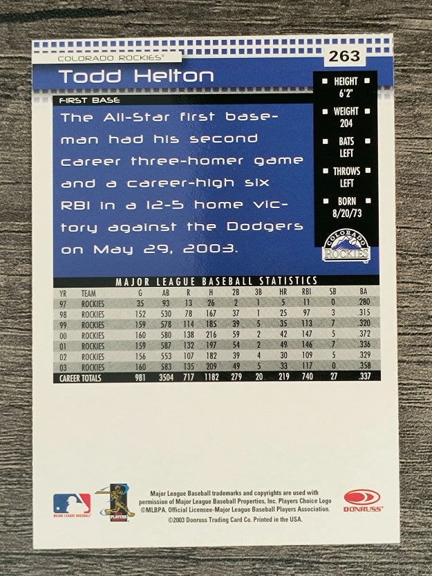 2004 Donruss #263 Todd Helton
