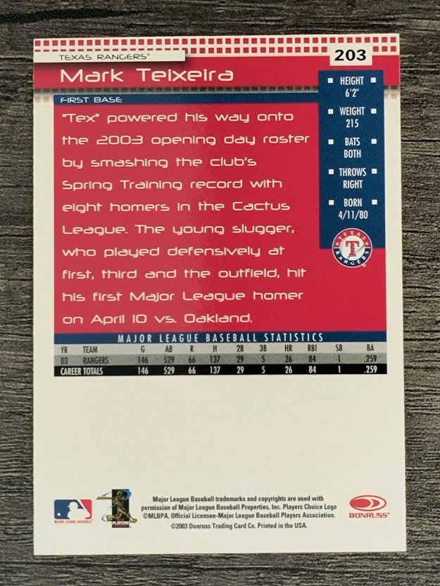 2004 Donruss #203 Mark Teixeira