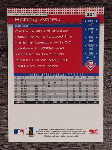 2004 Donruss #321 Bobby Abreu