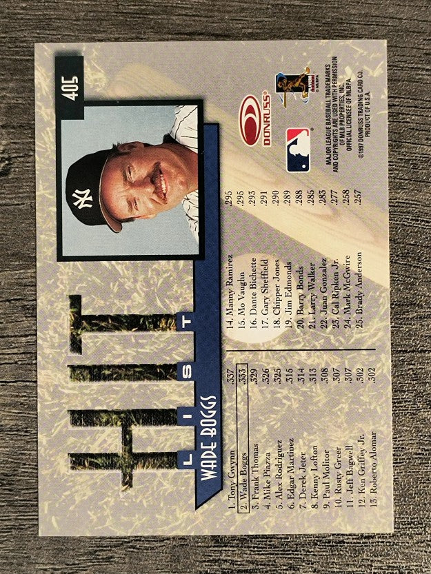 1997 Donruss #405 Wade Boggs HIT