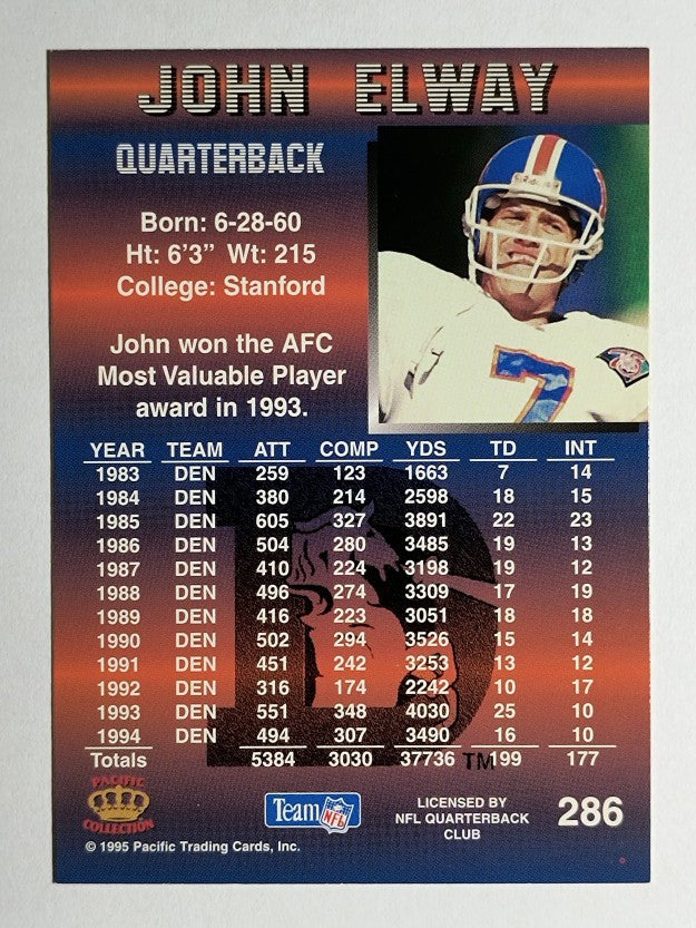 1995 Pacific #286 John Elway