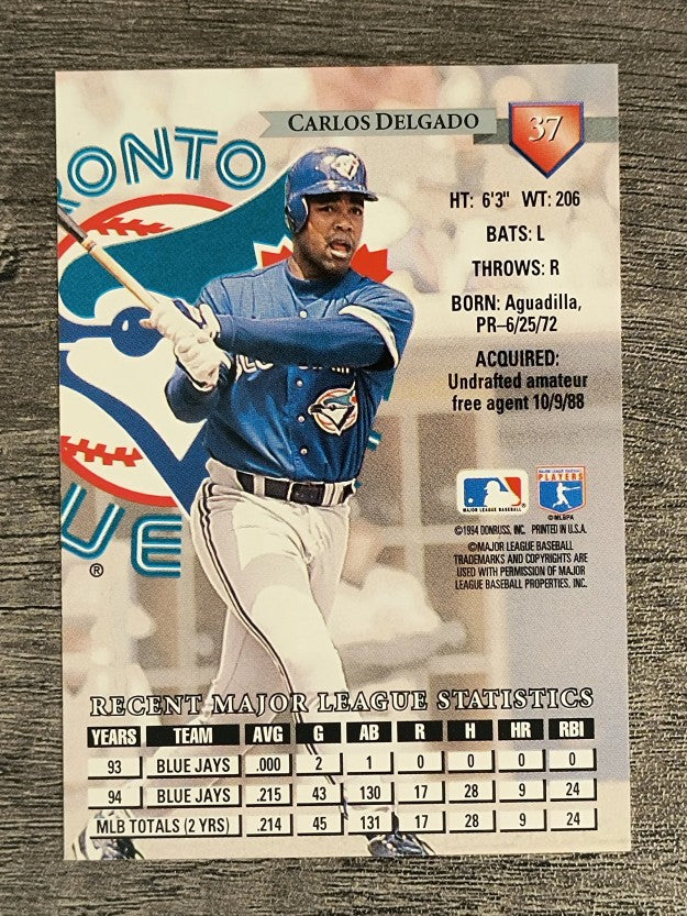 1995 Donruss #37 Carlos Delgado