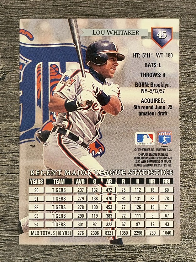 1995 Donruss #45 Lou Whitaker