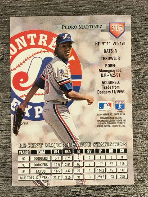 1995 Donruss #315 Pedro Martinez