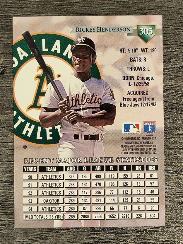 1995 Donruss #305 Rickey Henderson
