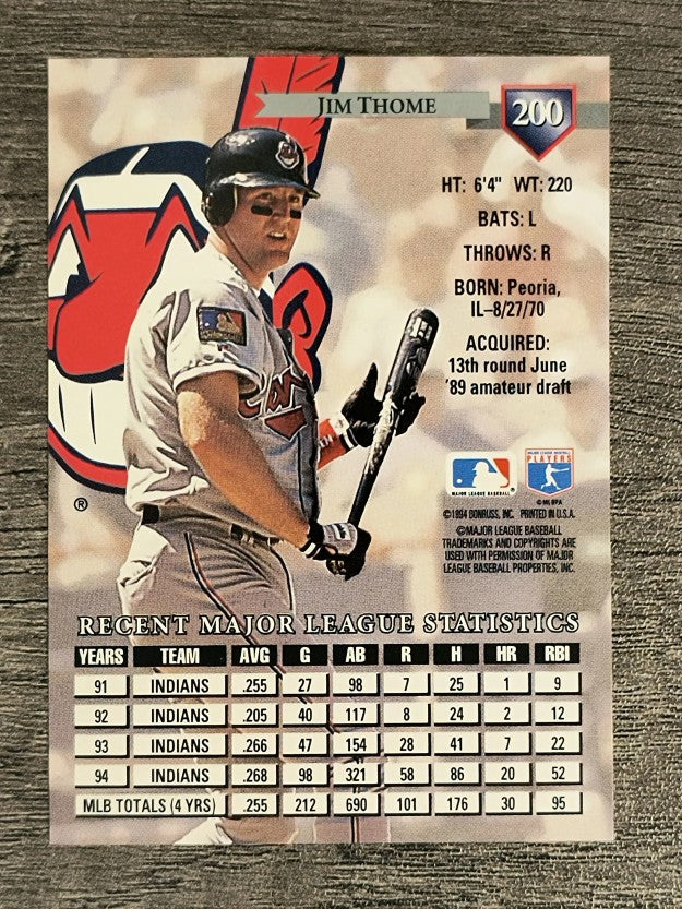 1995 Donruss #200 Jim Thome