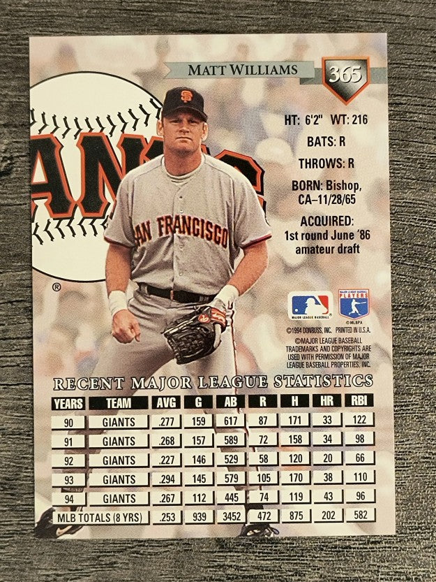 1995 Donruss #365 Matt Williams