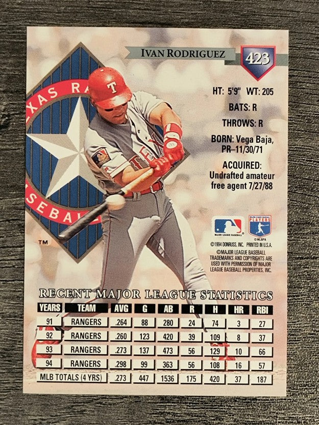 1995 Donruss #423 Ivan Rodriguez