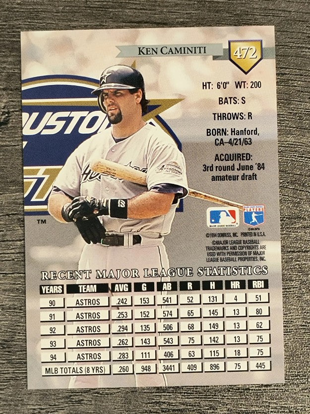 1995 Donruss #472 Ken Caminiti