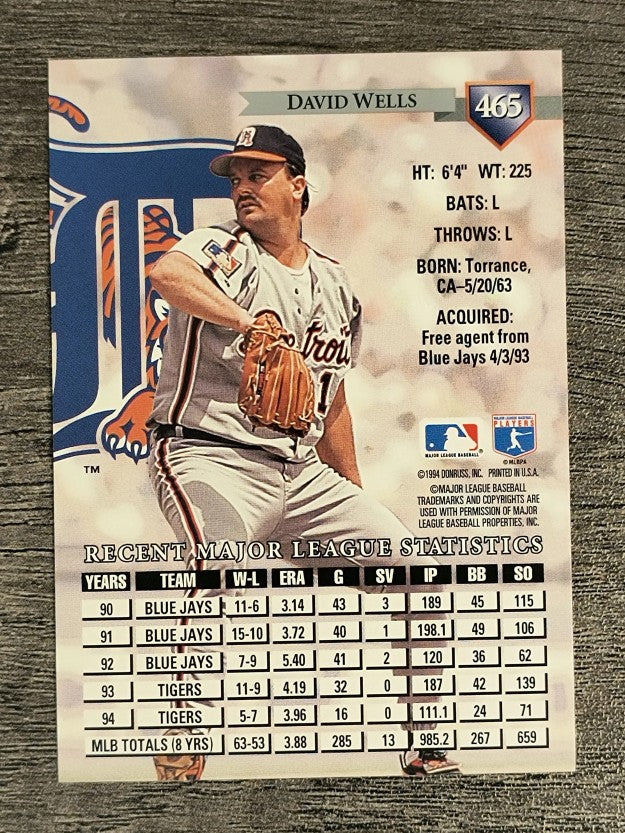 1995 Donruss #465 David Wells
