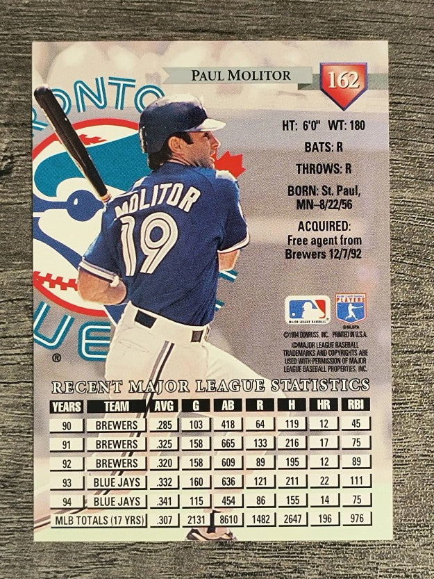 1995 Donruss #162 Paul Molitor