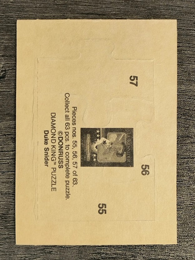 1984 Donruss Duke Snider Puzzle #55 Snider Puzzle 55-57