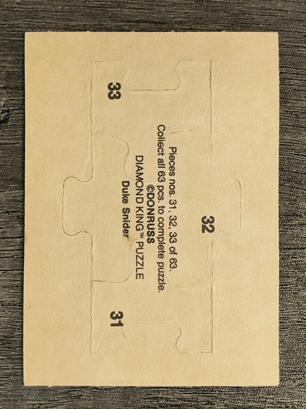1984 Donruss Duke Snider Puzzle #31 Snider Puzzle 31-33