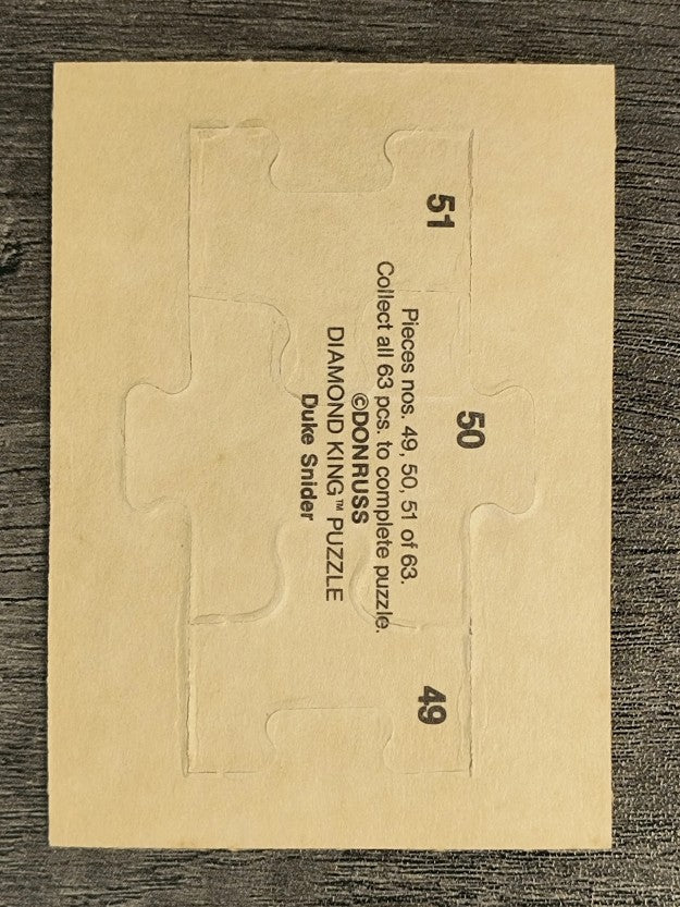 1984 Donruss Duke Snider Puzzle #49 Snider Puzzle 49-51