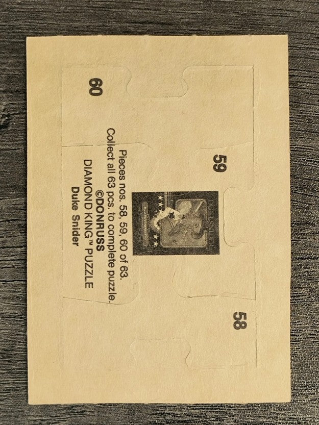 1984 Donruss Duke Snider Puzzle #58 Snider Puzzle 58-60