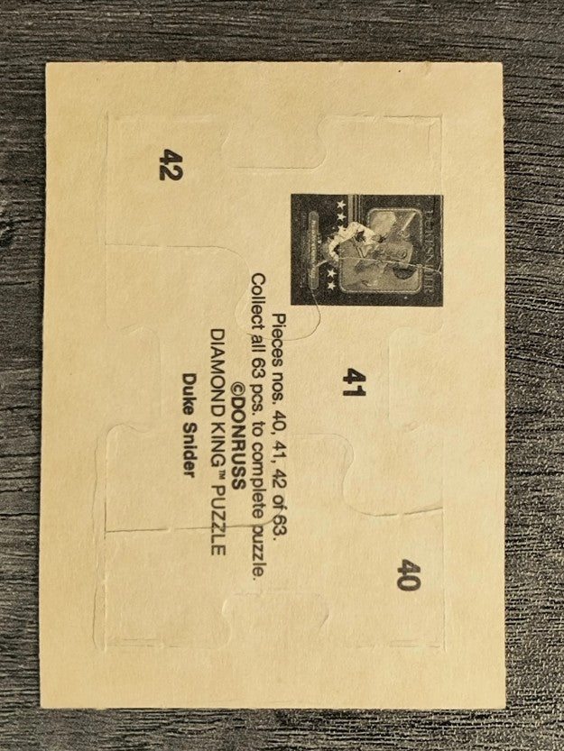 1984 Donruss Duke Snider Puzzle #40 Snider Puzzle 40-42