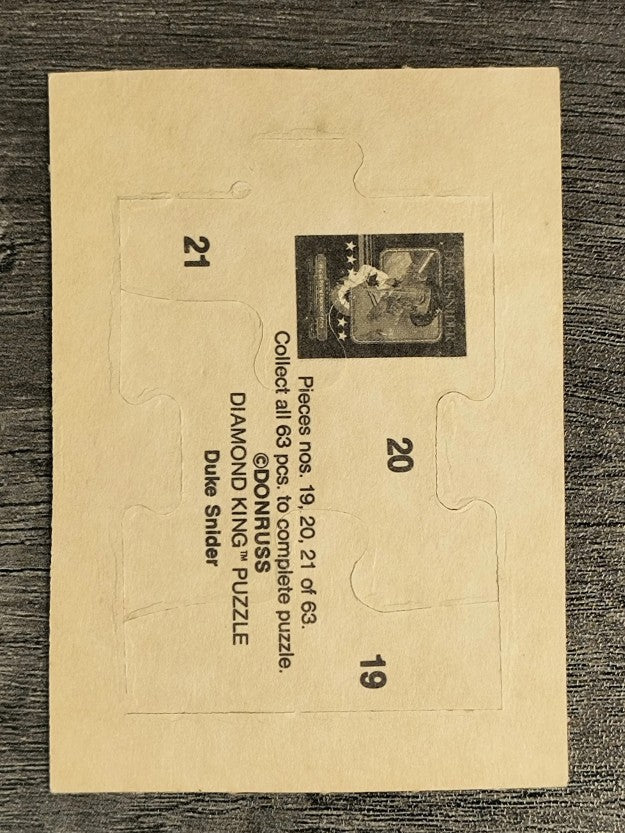 1984 Donruss Duke Snider Puzzle #19 Snider Puzzle 19-21