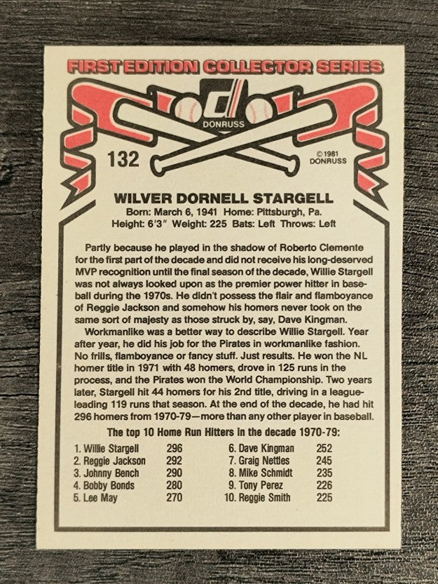 1981 Donruss #132 Willie Stargell