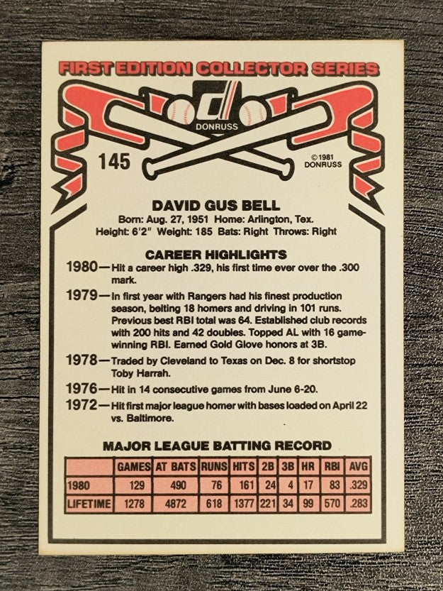 1981 Donruss #145 Buddy Bell