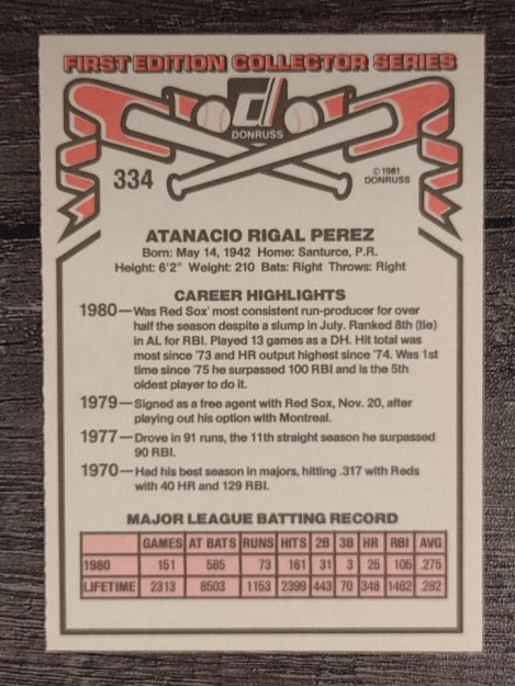 1981 Donruss #334 Tony Perez