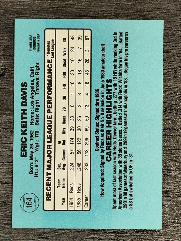 1986 Donruss #164 Eric Davis