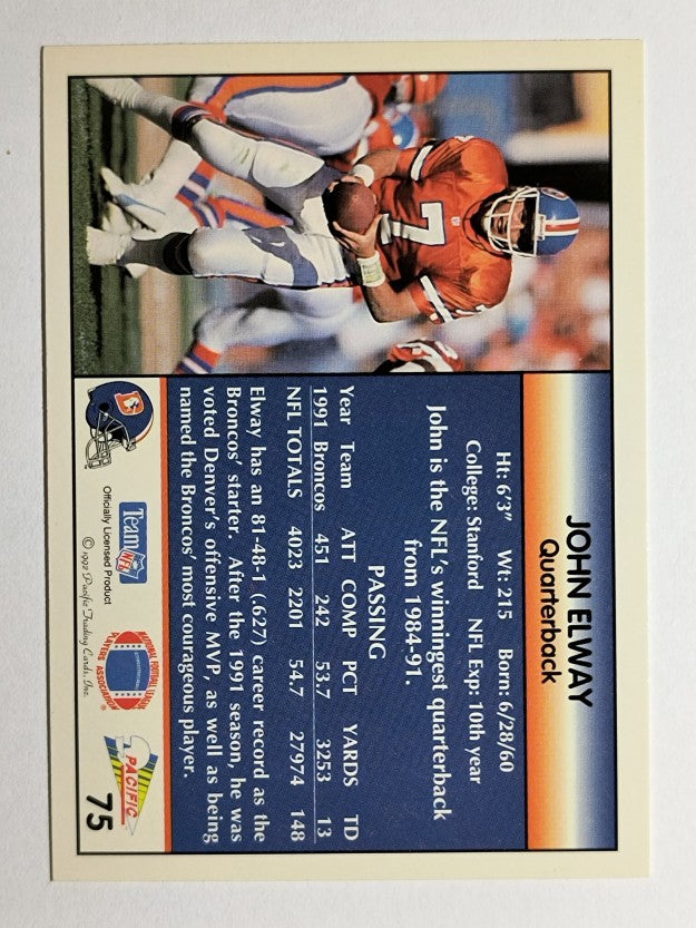 1992 Pacific #75 John Elway