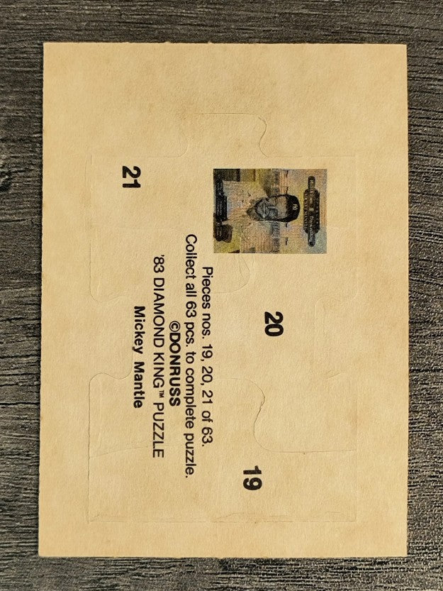 1983 Donruss Mickey Mantle Puzzle #19 Mantle Puzzle 19-21