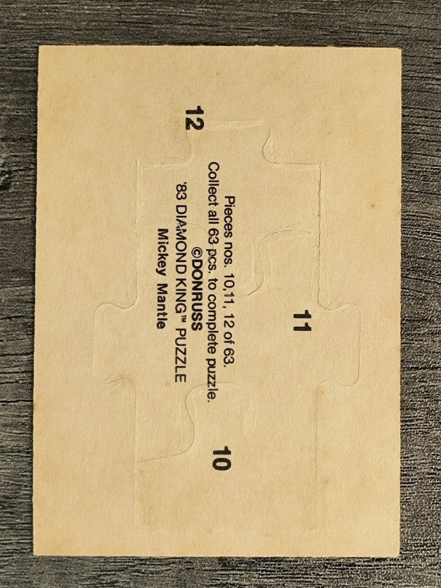 1983 Donruss Mickey Mantle Puzzle #10 Mantle Puzzle 10-12