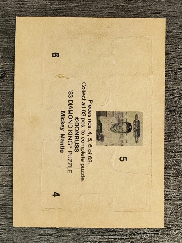 1983 Donruss Mickey Mantle Puzzle #4 Mantle Puzzle 4-6