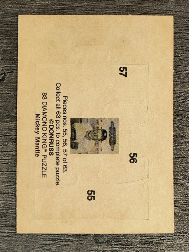 1983 Donruss Mickey Mantle Puzzle #55 Mantle Puzzle 55-57