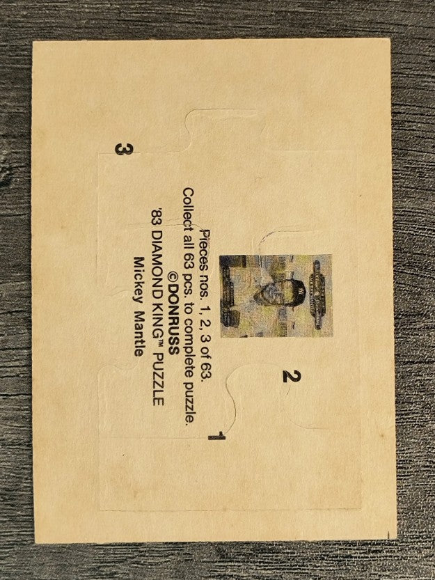 1983 Donruss Mickey Mantle Puzzle #1 Mantle Puzzle 1-3