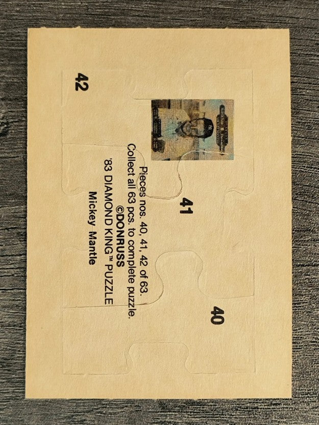 1983 Donruss Mickey Mantle Puzzle #40 Mantle Puzzle 40-42